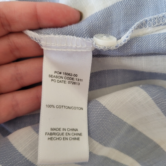 Splendid Blue and White Striped Sleeveless Popover Top - Picture 8 of 10